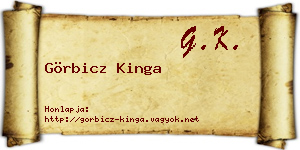 Görbicz Kinga névjegykártya