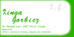 kinga gorbicz business card